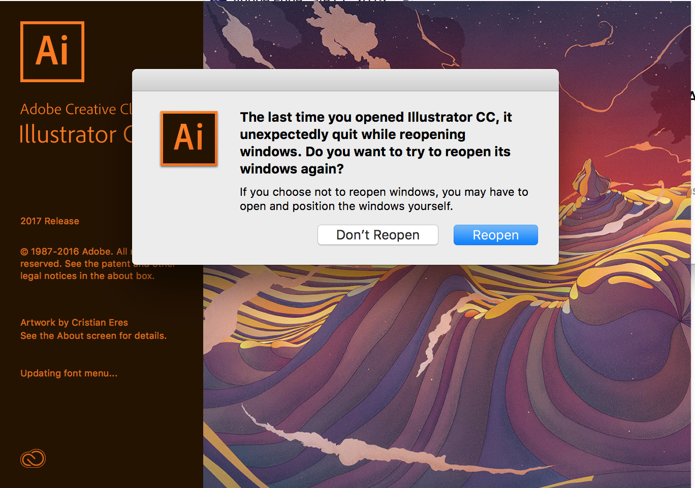 Illustrator CC 2017 crashing on launch - Adobe Community - 8648925